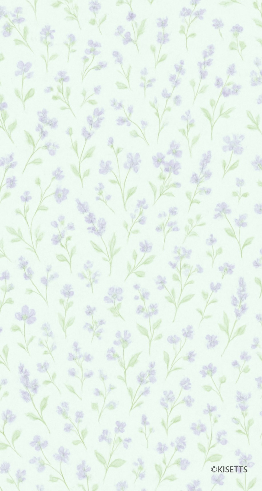 淡い紫の小花を散らした小花柄 スマホ壁紙・待ち受け画像
