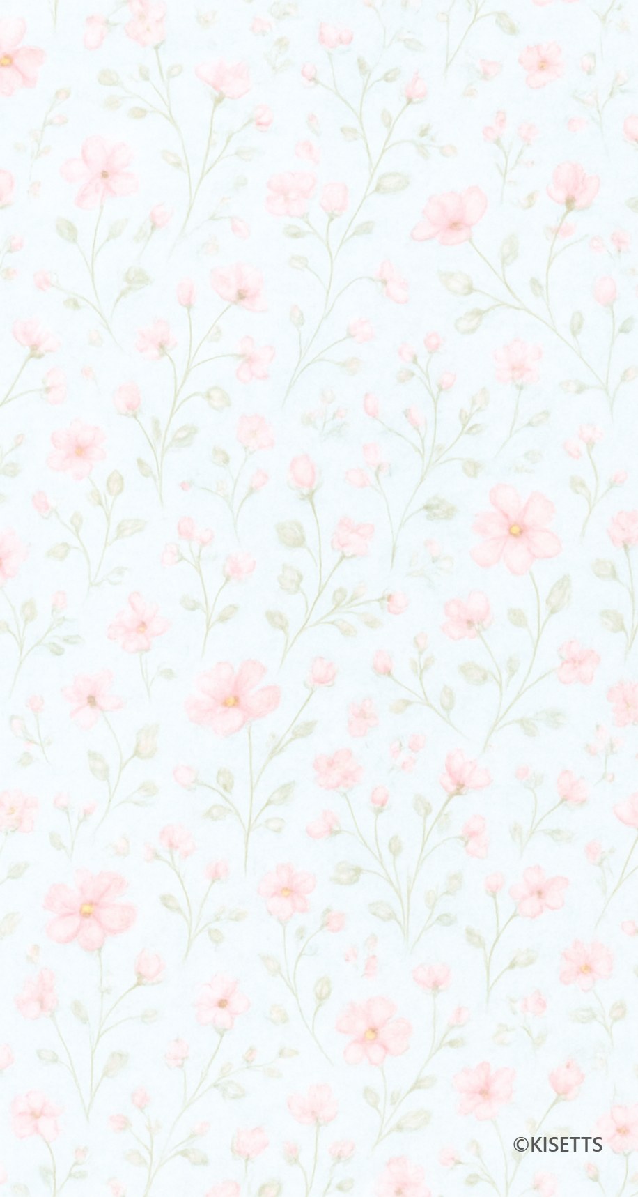 白地のピンクの小花柄 スマホ壁紙・待ち受け画像