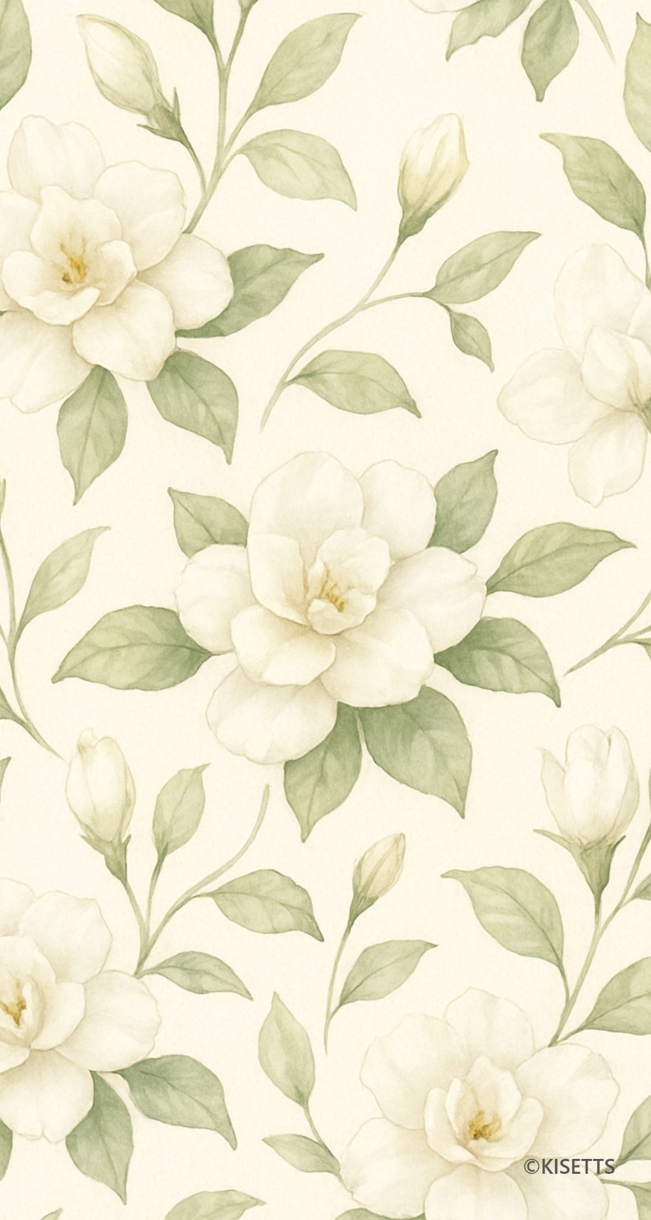 白いクチナシの花 スマホ壁紙・待ち受け画像