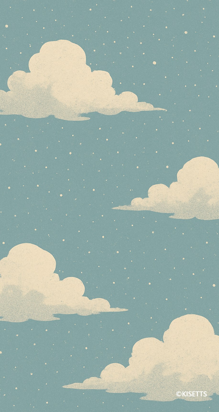 ダスティブルーの空と雲 スマホ壁紙・待ち受け画像
