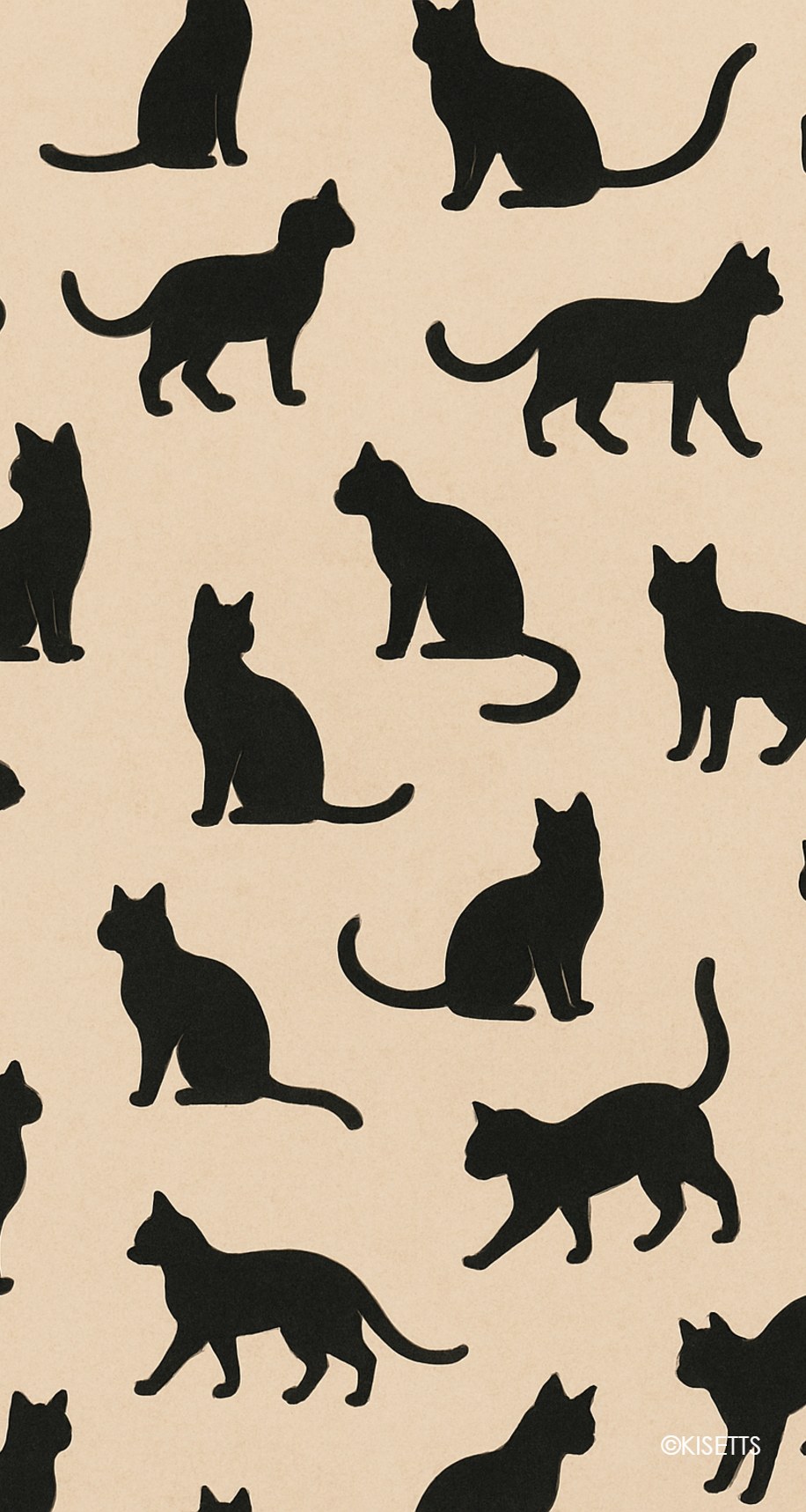 黒猫のシルエット スマホ壁紙・待ち受け画像